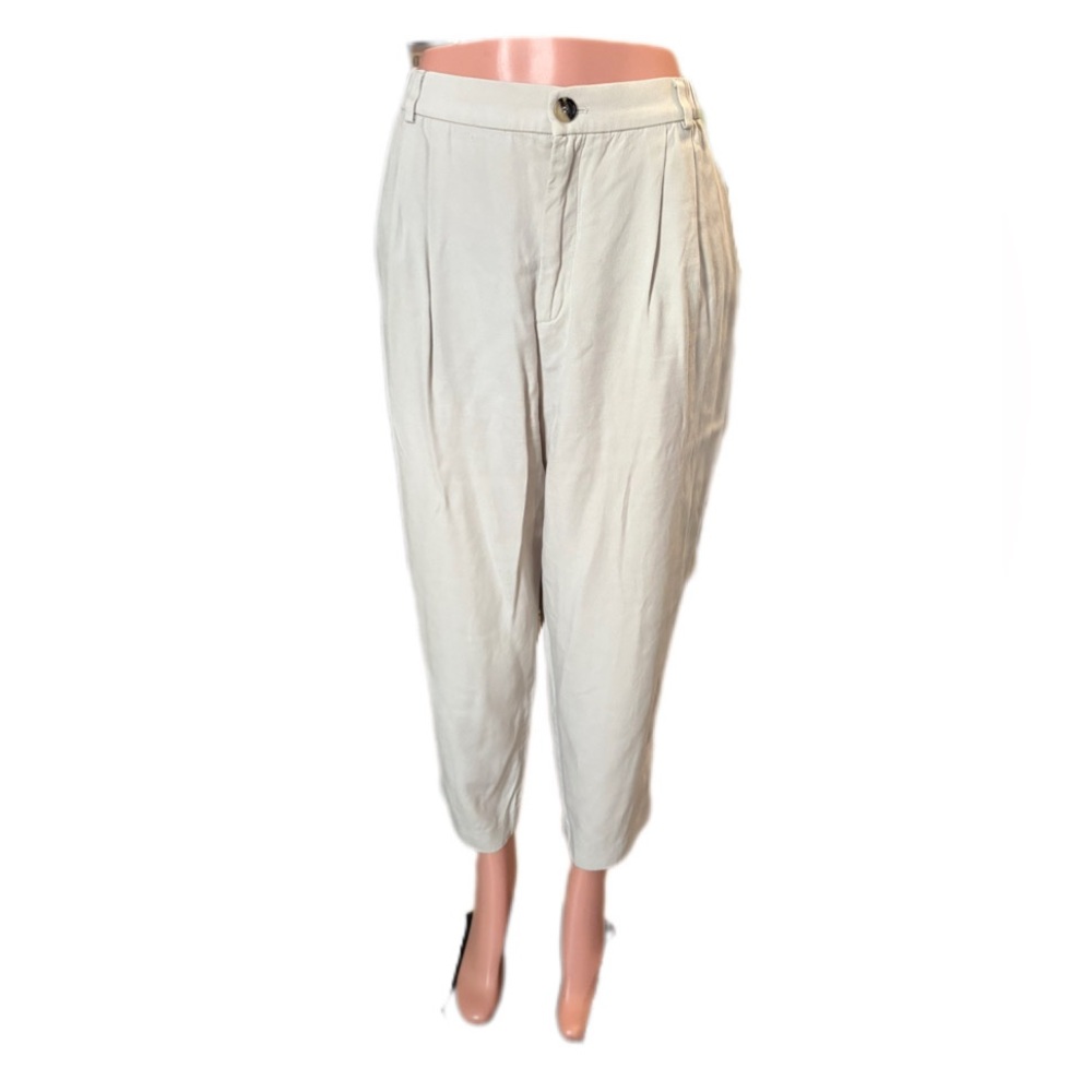 Zara Cream Textured Trousers